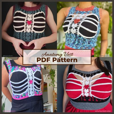 Amigurumi Patterns, Alternative Crochet Patterns Free, Punk Crochet Patterns Free, Biology Crochet, Crochet Anatomy, Alternative Crochet, Punk Crochet, Hippie Crochet, Crochet Fairy