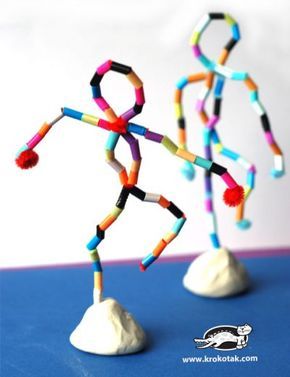 children activities, more than 2000 coloring pages Life Size Art, Bead Figures, Elementary Crafts, Straw Sculpture, Kunst For Barn, Wire Figures, Classe D'art, Dance Crafts, Sculptures Art