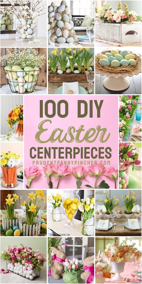 Brighten up your table for Spring with one of these elegant DIY Easter centerpieces. From rustic to farmhouse centerpiece ideas, there's a lot of inspiration for Easter table decorations. Deco Table Champetre, Diy Easter Centerpieces, Diy Osterschmuck, Easter Centerpieces Diy, Spring Floral Arrangements, Spring Centerpiece, Diy Ostern, Easter Tablescapes, Easter Decorations Dollar Store