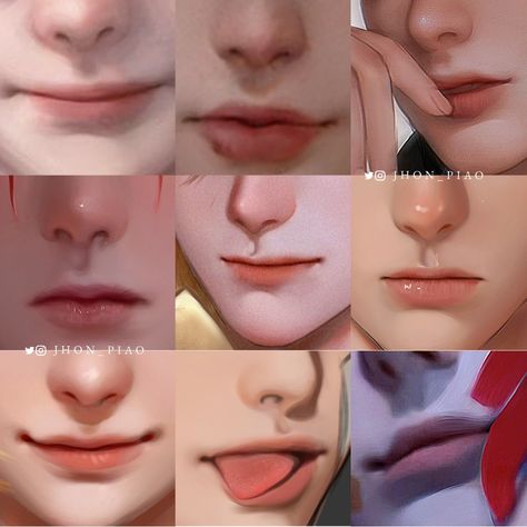 #lips Lips Proportions, Rendering Lips, Lip Bite Reference, Lips Rendering, Pouty Lips Drawing, Shading Lips, Male Lip Drawing, Lips Expression, Types Of Lips