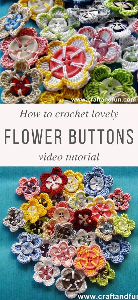 Crochet Flowers Buttons Free Pattern Video Tutorial Patchwork, Crochet Flower Button Pattern Free, Crochet Flowers With Button Free Pattern, Button Crochet Flowers, Crochet Button Flowers Free Pattern, Crochet Flowers Free Pattern For Hats, Crochet Spirals Free Pattern, Crochet Buttons How To Make, Button Flowers How To Make