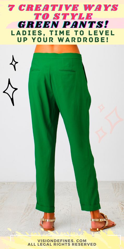What to wear with emerald green pants - Fashion advice woman tips, fashion ideas outfits. what to wear with green pants fall, wear green pants summer, wear green pants winter, green pants outfits. Fashion advice woman tips, fashion ideas outfits, woman outfit ideas,fashion advice woman style, woman outfit, woman clothes, woman dresses, woman fashion, woman fashion 2020, woman fashion casual, outfit ideas for women,outfit ideas for women in 20s #womenfashion #stylingtips #outfittips #greenpants Green Pants Navy Top Outfit, Bright Green Linen Pants Outfit, Emerald Green Dress Pants Outfit, Turquoise Pants Outfit Work, Emerald Green Pants Outfit Color Combos, Kelly Green Pants Outfit Spring, Green Pants Outfit Women Work, Business Casual Green Pants, What Goes With Green Pants