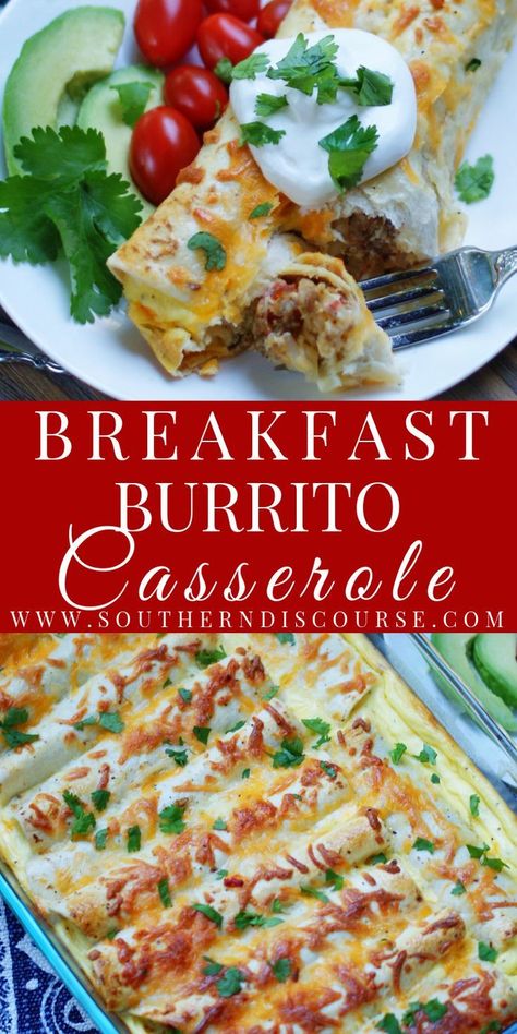 Make Ahead Breakfast Burrito, Breakfast Burrito Casserole, Hashbrown Potatoes, Make Ahead Breakfast Burritos, Burrito Casserole, Potatoes And Cheese, Make Ahead Breakfast Casserole, Breakfast Recipies, Overnight Breakfast