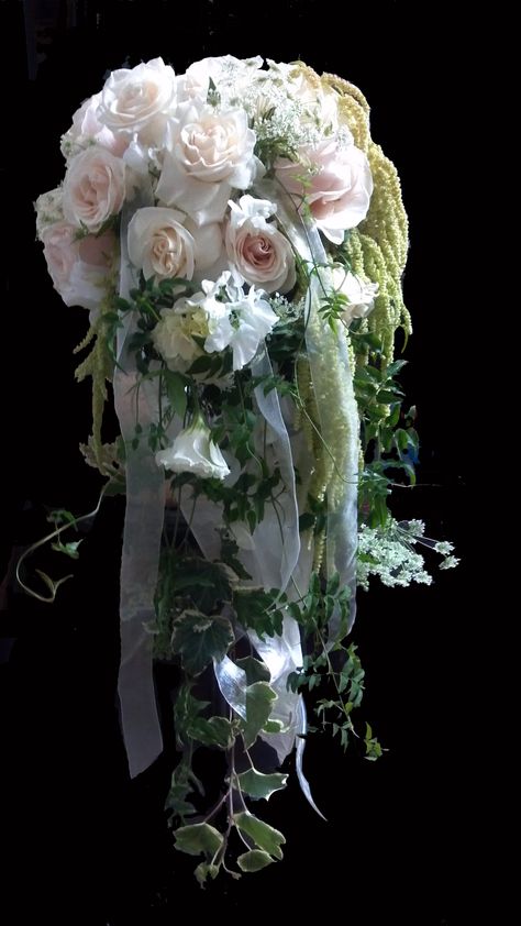 Edwardian Wedding Bouquet, Los Angeles, Victorian Wedding Flowers Bridal Bouquets, Fae Wedding Bouquet, 90s Wedding Bouquet, 1920s Bridal Bouquet, Hanging Flowers Bouquet, Wedding With A Lot Of Flowers, 80s Wedding Bouquet