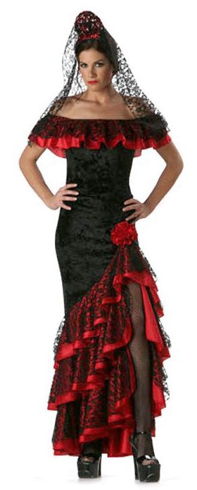 Spanish Dancer Costume, Mexican Fancy Dress, Black Dress Halloween Costume, Spanish Costume, Spanish Outfits, Spanish Dress, Dancer Costume, Flamenco Dress, Red Black Dress