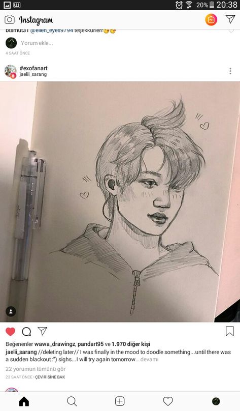 Kai Draw #exo #kai #kaieasydraw Kai Sketch, Kai Drawing, Exo Art, Anime Posters, Kai Exo, Exo Kai, Easy Drawings, Exo, Male Sketch