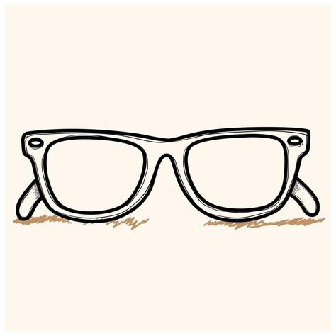 Vector illustration. Hand drawn doodle retro sunglasses horn rimmed glasses. Cartoon sketch. Decoration for greeting cards, posters, emblems, wallpapers Glasses Art Reference, Drawing Of Glasses, Sunglasses Doodle, Sunglasses Sketch, Sunglasses Drawing, Sunglasses Cartoon, Cartoon Drawing Reference, Glasses Cartoon, Glasses Drawing