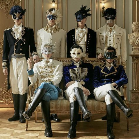 Masked Ball Outfit, Border Carnival, Prince Clothes, Royal Aesthetic, Royalty Aesthetic, Masquerade Ball, Group Photos, Purple Aesthetic, Kpop Outfits