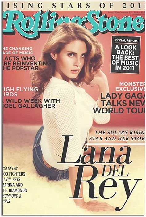 Lana Del Rey Magazine Cover, Lana Del Rey Posters, Rolling Stone Covers, Lana Del Rey Poster, Rolling Stone Magazine Cover, Seni Vintage, Dorm Posters, Vintage Room Decor, Rolling Stones Magazine