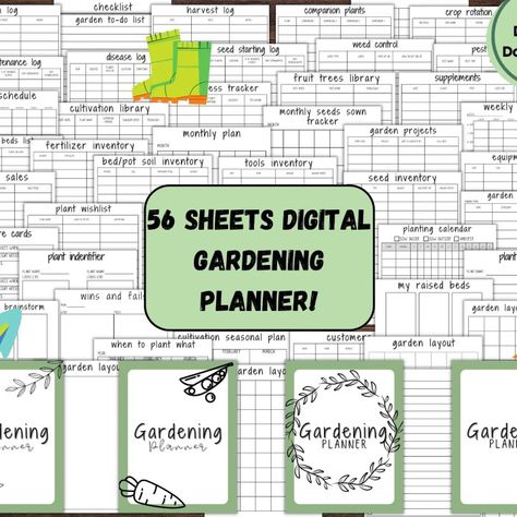 This is a downloadable, printable pdf garden planner for homesteaders, farmers, gardeners to use to organize and track your garden! Includes 56 pages! Gardening Planner, Farming Tools, Marketing Planner, Garden Planner, Media Planner, Crop Rotation, Content Planner, Social Media Planner, Content Calendars