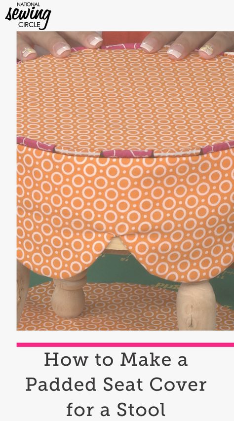 Adding a cover to a stool is a great way to customize it and add color to a room. Learn how to make a seat cover with coordinating piping and a fun scalloped edge. Before you can learn how to make a seat cover you need to take several measurements. Ashley Hough shows how to take measurements across the top of the stool as well as around the outer edge. She also explains how to account for rounded edges on a stool top by adding width so the cover will fit snugly. Couture, How To Sew Rounded Edges, Sewing Dress Form, Sew Projects, Sewing Machine Projects, Sewing Dress, Quilting Videos, Sewing Circles, Crochet Scarf Pattern Free