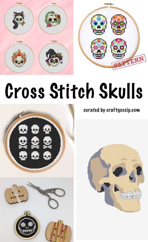 I’ve shared most of my collected Halloween cross stitch patterns already, but I did see this cool skull pattern from LoveCrafts that I wanted to share so I de... Cross Stitch Skull Pattern Free, Skull Cross Stitch Pattern, Skull Cross Stitch, Cross Stitch Skull, Free Cross Stitch Designs, Beautiful Boards, Halloween Cross Stitch, Frugal Wedding, Making Candles Diy