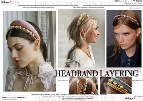 FW 21.22 hair accessories trends Headband Layering - ModaCable Headband Trend 2023, Hair Accessories Fall 2023, Hair Accessories 2022 Trends, Blonde Hair Accessories, Ss24 Accessories Trends, 2024 Hair Accessories Trend, Accessories Trend 2024, Accessories 2024 Trend, Trend Accessories 2024