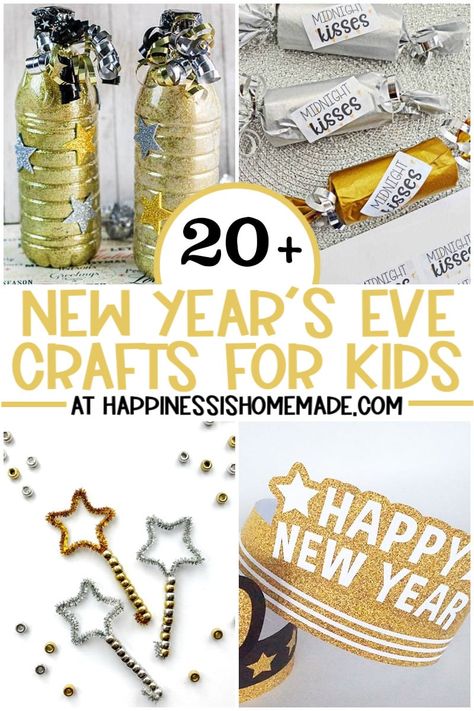 New Years Diy Crafts For Kids, New Years Kid Crafts, New Years Kids Crafts Activities, Crafts For Kids New Years, Diy Nye Hats For Kids, New Year's Crafts For Kids, New Year’s Day Crafts For Kids, New Year Eve Crafts For Kids, Diy New Years Crafts