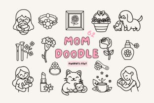 Mothers Day Doodles, Month Doodles, Dingbats Fonts, Mom Doodle, Hand Drawn Typeface, Doodle Font, Font S, Diy Pottery Painting, Notebook Doodles