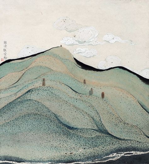 Landscapes Paintings Made With Lines and Dots9 – Fubiz Media Art Chinois, Chinese Landscape Painting, Art Asiatique, Chinese Landscape, Art Japonais, Arte Inspo, Chinese Artists, Chinese Painting, Art Abstrait