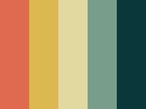 Vintage Colour Palette, Retro Color Palette, Seni Cat Air, Color Palette Design, Colour Pallete, Display Font, Colour Board, Retro Color, Retro Decor