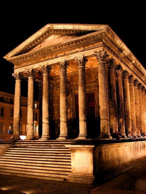 Maison Carrée - the only completely preserved temple from the ancient Roman world. Built in year 16CE, Nîmes, France. Nimes France, Ancient Roman Architecture, Architecture Antique, Empire Romain, Tomato Dip, Roman Architecture, Shredded Zucchini, Cheese Muffins, Vegan Hummus