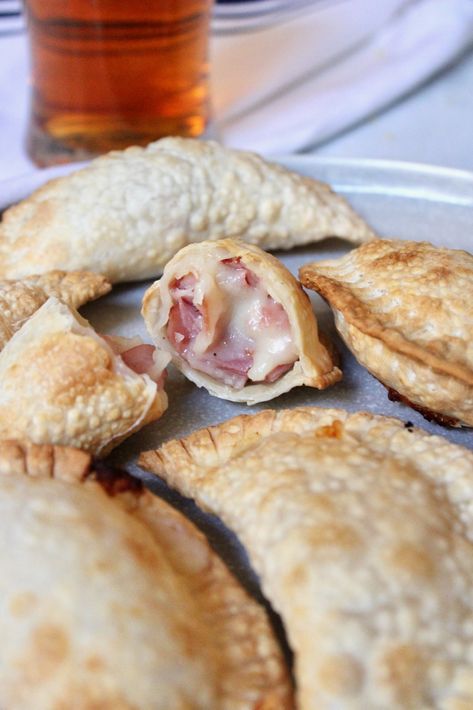 Ham and Cheese Empanada Recipe Ham Empanadas, Ham And Cheese Empanadas, Meat Empanadas, Spanish Meal, Cheese Empanadas Recipe, Empanadas Recipes, Pocket Sandwiches, Empanada Recipes, Easy Empanadas