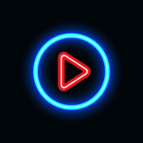 Video play neon icon for website and UI material. vector illustration Neon App Icons Youtube, Youtube Music Icon, Computer Logo, Light Blue Icons:), Android Icons, Letter Icon, Website Icons, Website Logo, Music Logo