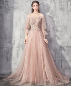 Gaun Tulle, Prom Dress Champagne, Champagne Homecoming Dresses, Tulle Formal Dress, Simple Evening Dress, Lace Long Prom Dress, Sweet Sixteen Dresses, Grey Evening Dresses, Tulle Bridesmaid