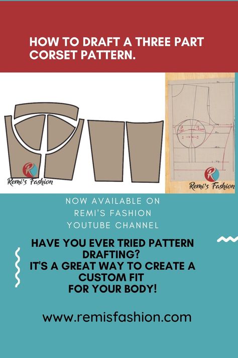 Drafting a three-part corset pattern from scratch can seem like a daunting task, but with the right knowledge and guidance it can be an exciting and satisfying experience! With the help of this video tutorial, you will learn all the essential steps to create your very own unique three part corset pattern. From understanding the basics of corset  pattern drafting, to the measurements needed and drafting the actual pattern, we will cover everything you need to know in order to be successful. How To Make A Corset Pattern, Make Your Own Corset, Corset Pattern Drafting Tutorial, Corset Pattern Tutorial, Corset Pattern Drafting, How To Make A Corset, Pattern Drafting Tutorials, Gown Sewing Pattern, Corset Pattern