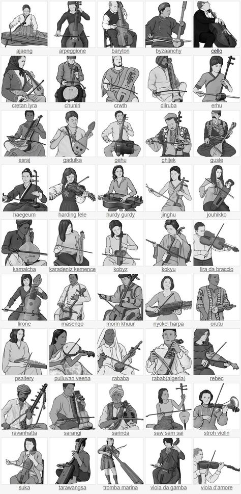 Grayscale images / string instruments Bard Instruments, Violin Family, Old Musical Instruments, Music Clipart, Music Teaching Resources, Homemade Instruments, Harps Music, Cello Music, Early Music