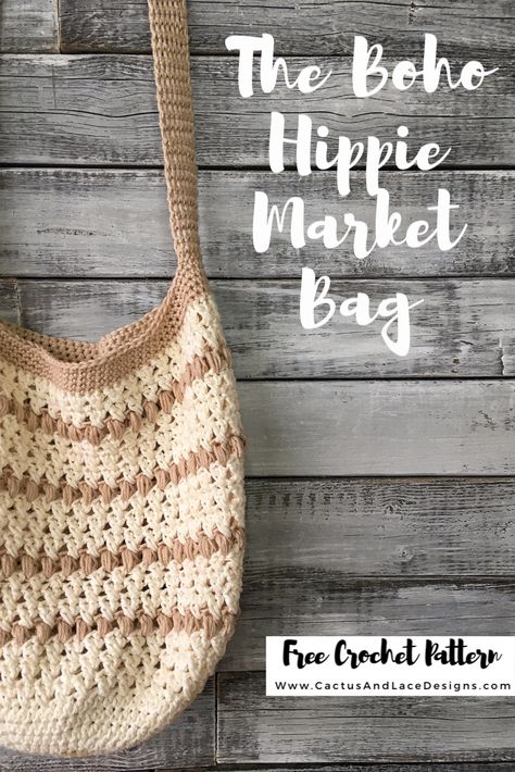 Crochet Market Bag Free pattern ~ Cactus And Lace Designs Crochet Hippy Bag, Crochet Boho Bags Free Patterns, Beginner Crochet Purse Pattern Free, Boho Crochet Bag Pattern, Crochet Boho Bag Free Pattern, Hobo Crochet Bag, Crochet Bag Boho, Boho Crochet Projects, Crochet Bags Pattern Free