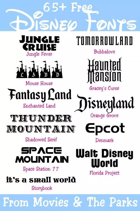 65+ Free Disney Fonts from the Movies & Parks - Your Everyday Family Free Disney Fonts, Disney Fonts, Desain Buklet, Disney Font, Cricut Projects Beginner, The Font, Disney Svg, Cricut Fonts, Disney Home