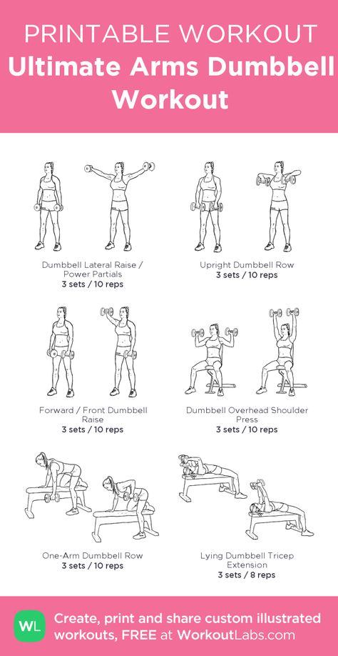 Arms Dumbbell Workout, Dumbbell Arm Workout, Fitness Studio Training, Workout Labs, Workout Hiit, Reps And Sets, Gym Antrenmanları, Arm Workout Women, Dumbell Workout