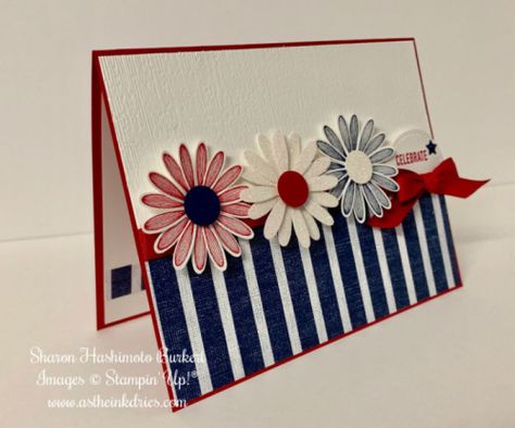 Veterans Cards, Independence Day Card, Blue Cards, Patriotic Cards, American Card, Scrapbook Cover, Tulle Wreath, Daisy Cards, Homemade Greeting Cards