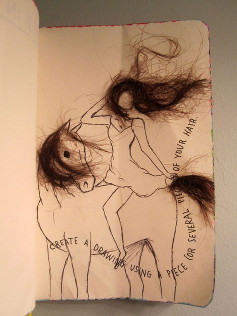 hair drawing | i trimmed my bangs today, and remembered this… | Flickr Diario Bullet, Kunstjournal Inspiration, Wreck This Journal, Art Journal Therapy, Diary Ideas, Arte Inspo, Sketchbook Journaling, Journal Diary, Bullet Journal Ideas Pages