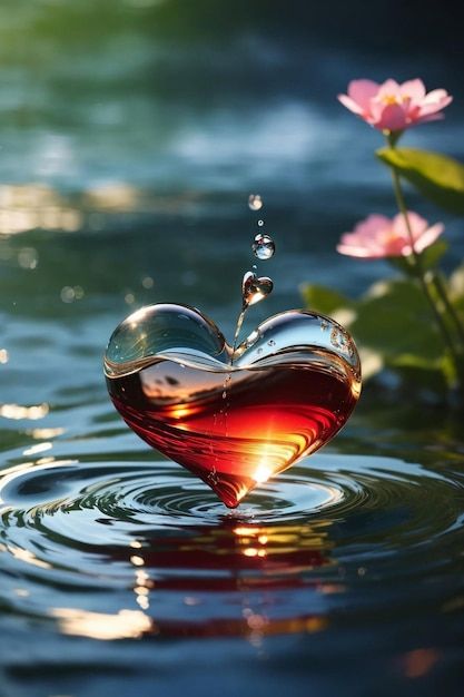Photo water in shape of heart | Premium Photo #Freepik #photo Hearts In Nature Image, Pictures Of Hearts, Beautiful Heart Pictures, Different Hearts, Heart Wallpaper Hd, Heart Photos, Water Shape, Shape Of Heart, Fantastic Wallpapers