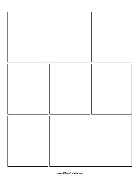 Blank Comic Book Pages, Comic Strip Template, Manga Draw, Comic Template, Cartoon Template, Blank Comic Book, Storyboard Template, Comic Book Template, Template Free Printable