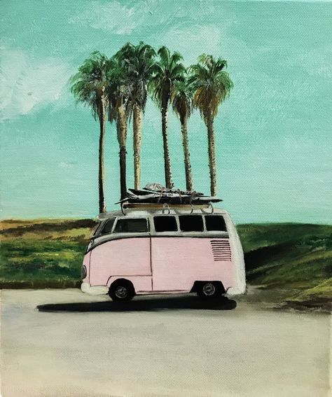 Art Projects, Painting & Drawing, Camel, Roadtrip Painting, Cooler Painting, Surf Art, Pastel Painting, Art Day, Road Trip