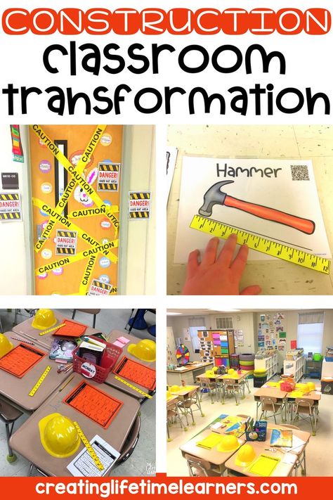 Teacher Construction Theme, 3rd Grade Math Room Transformation, Construction 100 Days Of School, Construction Day At School, 2nd Grade Math Room Transformations, Construction Theme Classroom Transformation, Construction Room Transformation Kindergarten, 1st Grade Room Transformations, Construction Transformation Classroom