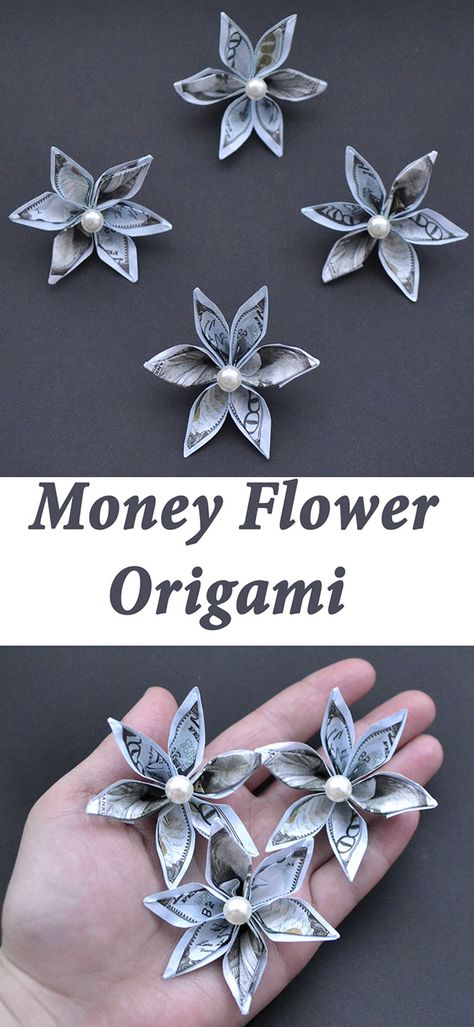 Money Gift Ideas With Flowers, Dollar Bill Flower Bouquet, Money Flower Leis For Graduation, How To Make A Flower Out Of A Dollar Bill, Folding Dollars Into Flowers, Money Lei Flower, Graduation Money Bouquet Diy, How To Make Dollar Bill Flowers, Money Lei Ideas