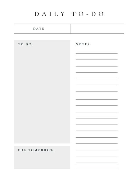 Organisation, Printable Daily Schedule, Free Planner Templates, Free Daily Planner, Daily Planner Printables Free, Daily Schedule Planner, To Do List Printable, To Do Planner, Planner Minimalist