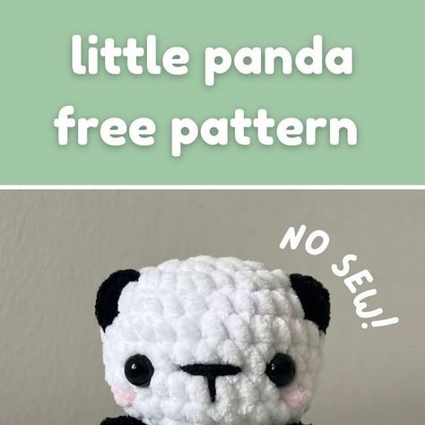 Cora on Instagram: "Free little panda pattern!  As a thank you (!!) for 2,000 followers, here’s a free no sew chonky little panda pattern 🐼🐼  Any questions just let me know, l’m happy to help!  Blush is of course optional and i recommend not over stuffing the bottom. Make sure it’s flat so that he can  stand 🙂  Thank you to anyone who uses this pattern 🩷🩷  #crochet #crochetinspiration #crochetpattern #freepattern" Amigurumi Patterns, Panda Pattern Crochet, Crochet Toys Free Patterns Animals, Crochet Pattern Plushies, No Sewing Crochet Pattern, Mini Panda Crochet Pattern Free, Small Crochet Bear Free Pattern, Crochet Patterns Free Animals, Crochet Amigurumi Free Patterns No Sew