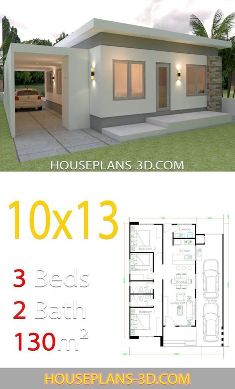 Three Bedroom House Plans Modern 3d, 3 Bedroom Flat House Design, Simple Three Bedroom House Plans, Small House Floor Plans 3 Bedroom Layout, 3d House Plans 3bedroom, Small House Plans 3 Bedroom Simple Open Floor, Three Bedroom House Plans Modern, Small Three Bedroom House Plans, Three Bedroom House Plan Simple