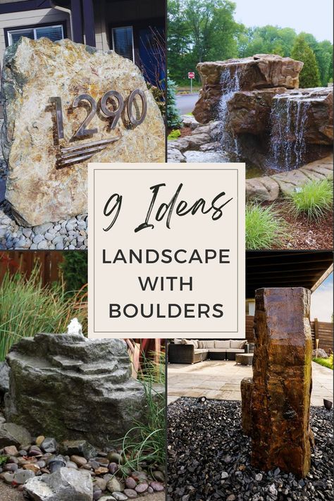Many homeowners like utilizing natural stone to add highlights to paver patios, retaining walls, and even to fill in landscaping gaps. Would you prefer a new thought? Here are 12 rock landscaping ideas for your front yard to get you motivated. You may get inspiration for big stones in your outdoor projects, whether on a little or large size, by browsing through our selection of boulder landscaping ideas. Large Space Landscaping Ideas, Retaining Wall Boulders, Front Yard With Boulders, Landscaping Large Rocks, Rock Boulders Landscaping, Landscape Ideas Using Large Rocks, Large Stones For Landscaping, How To Use Boulders In Landscaping, Large Rocks Landscaping