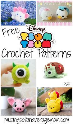 Musings of an Average Mom: Ufufy Crochet Patterns Pokemon Crochet Pattern, Disney Crochet Patterns, Crocheted Animals, Disney Free, Bear Amigurumi, Chevron Blanket, Crochet Mignon, Disney Monsters, Confection Au Crochet