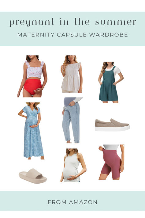 Pregnancy outfits, pregnancy clothes, maternity outfits, maternity clothes, bump clothes, bump dresses, amazon maternity outfits, amazon maternity finds Maternity Capsule Wardrobe Summer, Pregnancy Capsule Wardrobe, Bump Friendly Outfits, Maternity Capsule Wardrobe, Maternity Summer, Pregnancy Bump, Maternity Maxi Dress, Summer Capsule, Summer Pregnancy