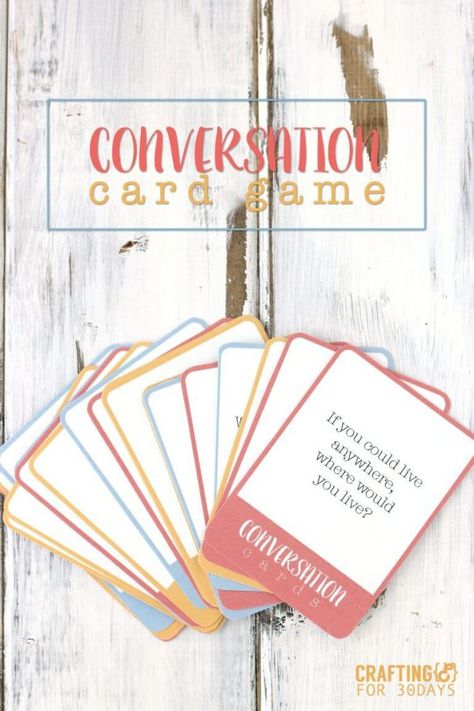 Printable conversation questions card game - fun for summer with kids! Card Games Printable, Conversation Card Game, Couple Card Games Free Printable, Printable Couples Games, Diy Card Games, Conversation Starters For Kids, Board Games For Couples, Cognitive Decline, Games For Couples