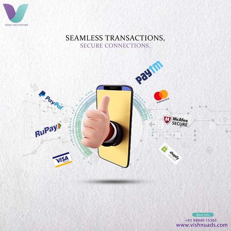 Vishnu Ads'👑 integrated payment gateway assures absolute security.💯 Trust in our advanced technology, protecting your sensitive information with utmost care.💥Embrace peace of mind,🤝 knowing your payments are secure and your connections are robustly safeguarded with Vishnu Ads'💪 reliable payment gateway integration.
#vishnuads #paymentgateway #service #agency #secured #transactions #security #connections #pinterest #trending #technology #payments #business #chennai #kodambakkam #india Mobile Banking Creative Ads, Digital Banking Ads, Life Insurance Creative Ads, Social Media Real Estate Posts, Promotion Video, Real Estate Advertising, Social Design, Currency Exchange, Social Media Ideas Design