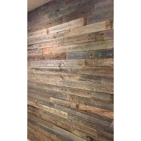 PRICES MAY VARY. RECLAIMED WOOD ACCENT: 100-percent reclaimed and recycled, naturally-weathered wood paneling adds a beautiful, rustic accent to your walls LARGE PLANKS: Panels are 1/4-inch thick and 3.50 inches wide; 8 square foot box has 10 planks 36" long NATURALLY WEATHERED COLOR: Each piece of wood has aged individually, providing varied, weathered colors that look great on any wall EASY INSTALLATION: Install the accent panels quickly and easily using the industrial-strength adhesive specif Tile Room, Cabin Bedrooms, Bunny Homes, Basement Lounge, Studio Renovation, Masculine Office, Barn Wood Wall, Distressed Wood Wall, Wood Wall Paneling