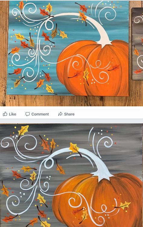 Easy Harvest Painting, Easy Acrylic Painting Ideas Step By Step Fall, Fall Painting Acrylic Easy, Fall Painting Class Ideas, Thanksgiving Paintings Easy, Painting Thanksgiving Ideas, Fall Themed Paint And Sip, Canvas Pumpkin Painting Ideas, Fall Diy Painting Ideas