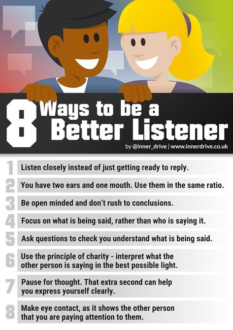 There is a big difference between hearing what someone is saying and really listening to them. So, how does one go about being a better listener? Fortunately, recent research has shined a light on this, and we now know simple strategies to help improve listening skills… Find listening tips on our blog. How To Be A Better Listener Tips, Better Listening Skills, Become A Better Listener, Being A Better Listener, How To Listen, How To Listen Better, How To Be A Better Listener, Mindful Listening, Improve Listening Skills