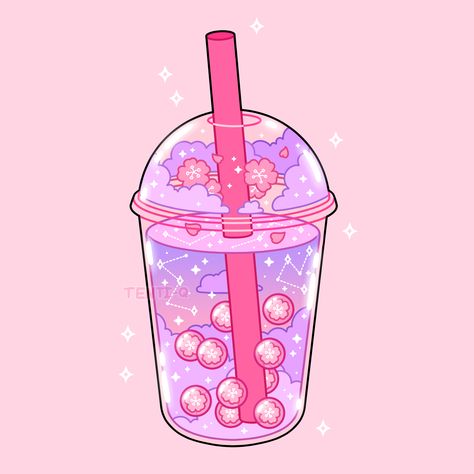 #cherry #blossom #bubble #boba #tea #cute #kawaii #pink #purple #flowers #stars #sparkles #clouds #pastel #soft #aesthetic #glass #digitalart #digitalartist #art #drawing #illustration #sticker Kawaii, Kawaii Drawings Boba Tea, Kawaii Boba Drawing, Cute Bubble Tea Drawing, Purple Boba Tea Aesthetic, Boba Tea Art Drawing, Boba Aesthetic Drawing, Bubble Tea Aesthetic Drawing, Boba Stickers Aesthetic