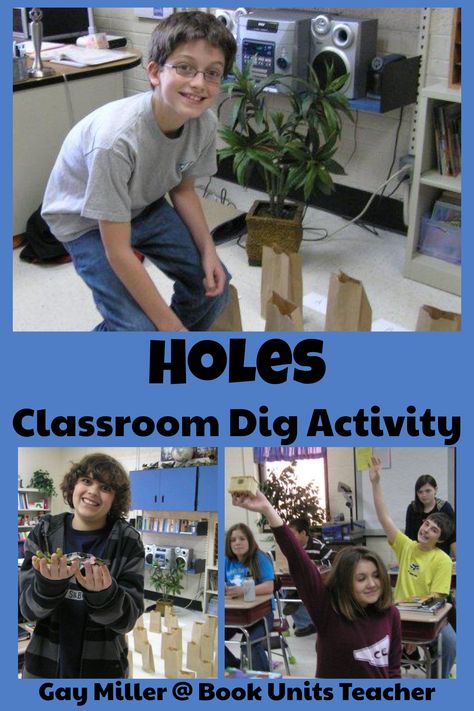 Holes by Louis Sachar Classroom Dig Activity Holes Novel Study, Golden Lipstick, Middle School Novel Studies, Holes By Louis Sachar, Holes Movie, Holes Book, Novel Activities, Novel Study Activities, Louis Sachar